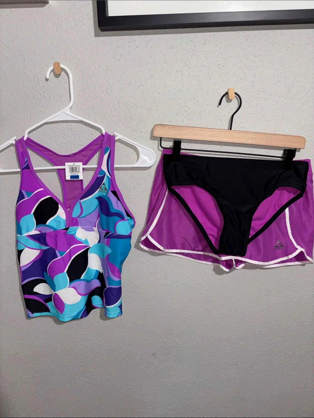 Gerry - NWT - Tankini Set with Purple Swim Shorts (Large 14/16)